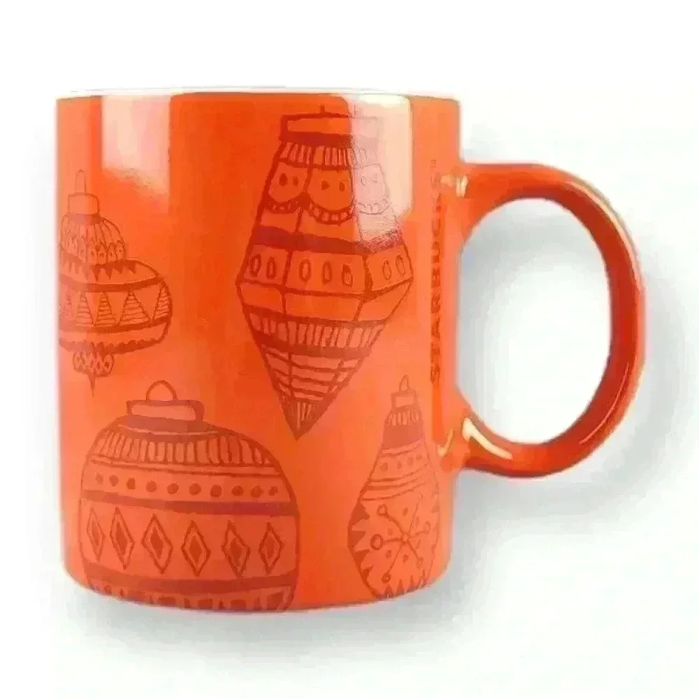 Starbucks 2015 Red Christmas Ornaments Holiday 12 fl oz Coffee Mug / Tea Cup